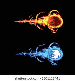 flame blue fire cartoon effect