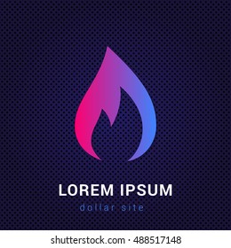 Flame Blue & Red colorful gradient attractive bright material Icon / Logo Design