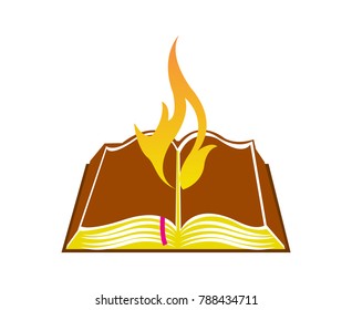 Flame from a book
