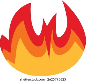 Flame Border Illustration with Colorful Cartoon Design. Isolated Vector Icon