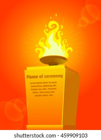 Flame in the bowl, Vector illustration.