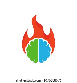 Flame Brain Logo Icon Design
