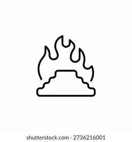 flame burn icon sign vector
