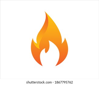 Flame burn icon template, fire warning illustration