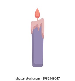 Flame Of Burning Candle With Dripping Wax