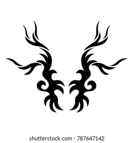 Flame burns icon. sketch for tattoo