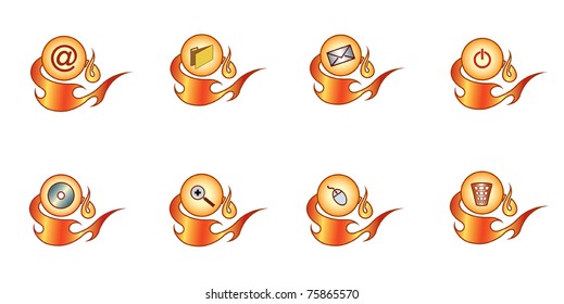 flame buttons