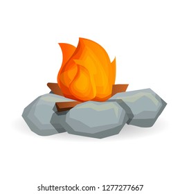 Flame campfire icon. Cartoon of flame campfire vector icon for web design isolated on white background