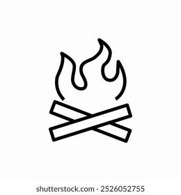 flame campfire icon sign vector