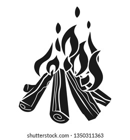 Flame campfire icon. Simple illustration of flame campfire vector icon for web design isolated on white background