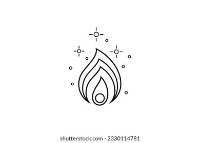 Flame candle illustration logo design with blink effect