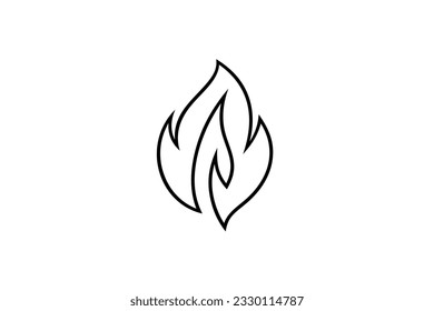 Flame candle line logo design