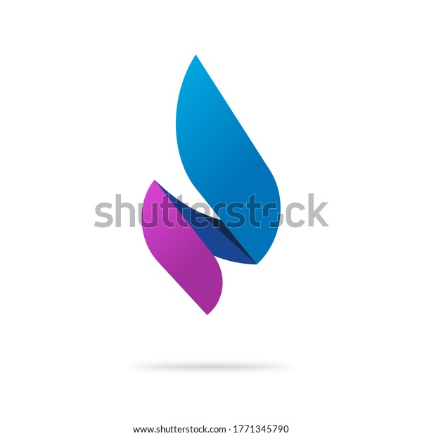 Flame candle logo as abstract spear blue violet\
color fire energy vector logotype template design, concept of\
gradient ignite icon or hearing plumbing geometric burning symbol\
modern trendy sign