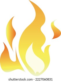 Flame car decal. Abstract fire gradient symbol