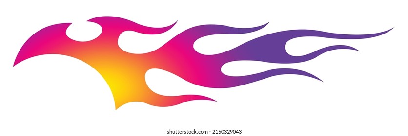 Flame car decal fire car sticker vector art silhouette graphic on white background