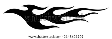 Flame car sticker vector art silhouette tribal flame car decal fire tattoo for car sides and motorcycle tanks