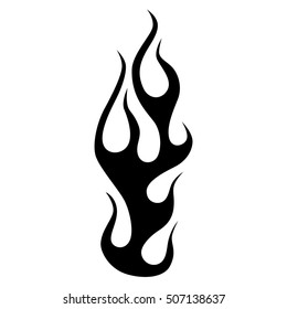 Flame Car, Tattoo Sketch Vector, Fire Silhouette Illustration