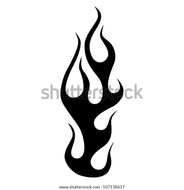 火の車 タトゥーのスケッチベクター画像 火のシルエットイラスト のベクター画像素材 ロイヤリティフリー