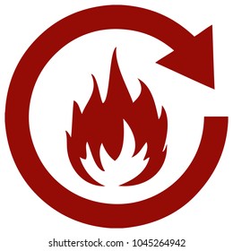 Flame Circle Arrow Icon. 