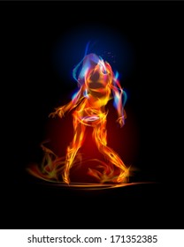 Flame collection Dancing fire girl
