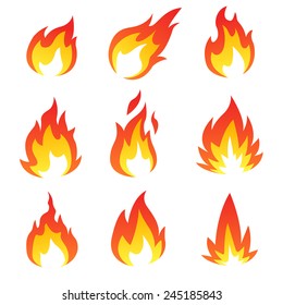 Flame collection vector art and illustration.