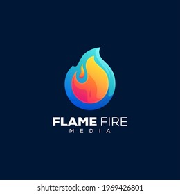 flame color gradient logo design