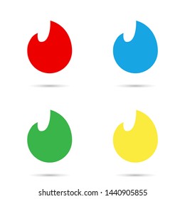 Flame color, set icons. Graphic template. Vector illustration