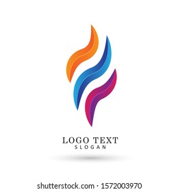 Flame Colorful Element Logo. Icon & Symbol Vector Template.