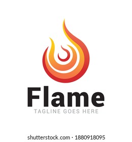 Flame cool heater fire water oil logo icon vector template.
