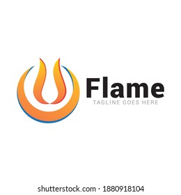 Plantilla vectorial de icono del logotipo del aceite de agua de fuego del calentador de llama fresco.
