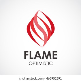 Flame of curve optimistic logo design vector template and abstract fire business symbol of company identity Logotype concept icon.