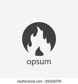 flame cut identity template icon design element