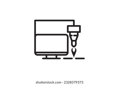 Flame cutting CNC icon design vector template