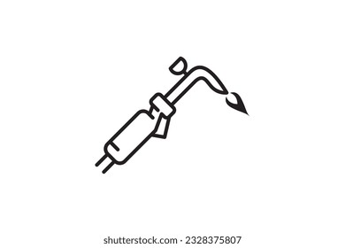 Plantilla vectorial de diseño del icono manual de corte de llama