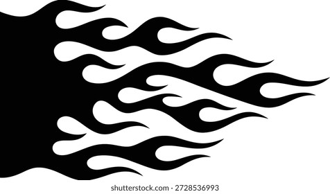 Flame decal vector graphic for vehicle customization, racing artwork and dynamic design projects