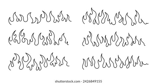 flame decoration collection Simple vector flame icons in flat style