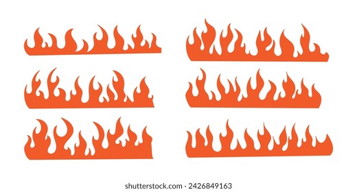 flame decoration collection Simple vector flame icons in flat style