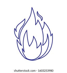 Flame design of Fire bonfire hot burn light flammable heat and campfire theme Vector illustration
