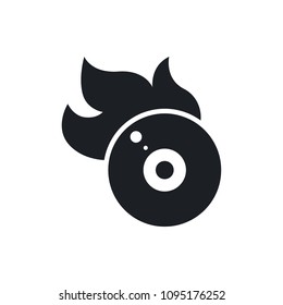 flame disk vector icon