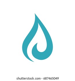flame and Droplet Logo Template. Drop Water Icon. Illustration Design. Vector EPS 10.