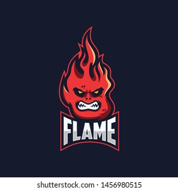 Flame E Sport Gaming Logo. Flame Devil vector gaming illustration