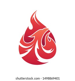 Flame Eagle Logo Design Vector