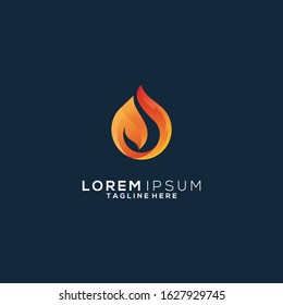 flame eco color logo design vector