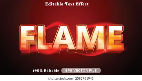 flame editable text effect modern color shiny. bold Text style effect