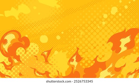 Flame effect and halftone background illustration_16:9