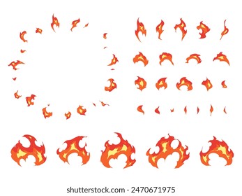 Flame effect illustration material set