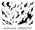 Flame effect illustration material set_silhouette