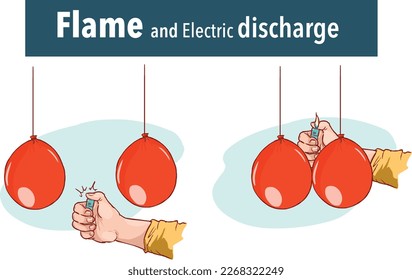 Flame and electric discharge vector illustration
