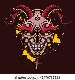 Ilustración de la calavera del demonio