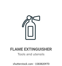 Flame extinguisher outline vector icon. Thin line black flame extinguisher icon, flat vector simple element illustration from editable tools and utensils concept isolated on white background